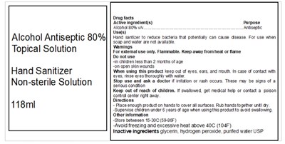 128ml Label (Hand Santizer Label)